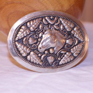 Silver belt buckle